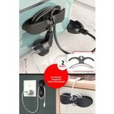 Hayveys home 2 Adet Yapışkanlı Kablo Sarma Toplama Düzenleme Organizeri Airfryer Kablo Sabitleyici Toparlayıcı
