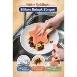 Hayveys Yıldız Model Silikon Bulaşık Süngeri – Çok Amaçlı Hijyenik Temizlik Süngeri Mat - Çok Renkli
