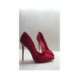 Hayy Shoes Hayyshoes Kırmızı Süet Stiletto Topuklu Ayakkabı