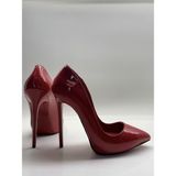 Hayy Shoes Kırmızı Rugan Deri Astarlı Gizli Platformlu Stiletto Topuklu Ayakkabı