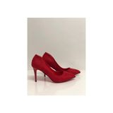 Hayy Shoes Kırmızı Süet Stiletto Topuklu Ayakkabı