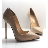 Hayy Shoes Nude Rugan Deri Astarlı Gizli Platformlu Stiletto Topuklu Ayakkabı