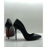 Hayy Shoes Siyah Mat Deri Astarlı Stiletto Topuklu Ayakkabı