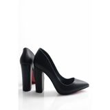 HAYYSHOES Aurielle Siyah Mat Stiletto Kadın Kalın Topuklu Ayakkabı 10 Cm