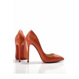 HAYYSHOES AURORA Turuncu Mat 1 Cm Gizli Platformlu Stiletto Kadın Yüksek Topuklu Ayakkabı 12 Cm