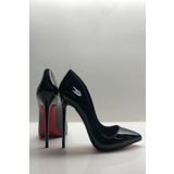 HAYYSHOES Stiletto Topuklu Ayakkabı Siyah Rugan