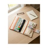 Hazal Atelier Çiçek Desenli Kumaş Defter Organizer Kılıfı Telefon Cepli Ajanda Kılıfı