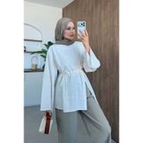 Hazamoda Nara Keten Tunik Ekru