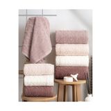 Hazangülü Buldan Üretimi Çeyizlik Deluxe Jakarlı Olga 4'lü El/Yüz Havlusu I 50x90