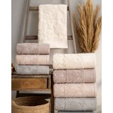 Hazangülü Collection Buldan Üretimi Çeyizlik Deluxe Jakarlı Maya 4'lü Banyo Havlusu I 70X140 - 70 x 140 cm - Çok Renkli