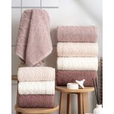 Hazangülü Collection Buldan Üretimi Çeyizlik Deluxe Jakarlı Olga 4'lü Banyo Havlusu I 70X140 - 70 x 140 cm - Çok Renkli