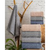 Hazangülü Collection Buldan Üretimi Çeyizlik Deluxe Jakarlı Oslo 4'lü El/yüz Havlusu I 50X90 - 50 x 90 cm - Çok Renkli