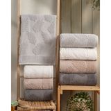 Hazangülü Collection Buldan Üretimi Çeyizlik Deluxe Jakarlı Petra 4'lü El/yüz Havlusu I 50X90 - 50 x 90 cm - Çok Renkli
