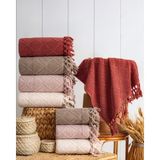 Hazangülü Collection Buldan Üretimi Çeyizlik Deluxe Jakarlı Porto 4'lü Banyo Havlusu I 70X140 - 70 x 140 cm - Çok Renkli