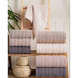 Hazangülü Collection Buldan Üretimi Çeyizlik Deluxe Jakarlı Royal 4'lü Banyo Havlusu I 70X140 - 70 x 140 cm - Çok Renkli