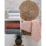 Hazangülü Collection Buldan Üretimi Çeyizlik Jakarlı Yaprak Kısmi Kadife 6'lı El/yüz Havlusu I 50X90 - 50 x 90 cm - Çok Renkli