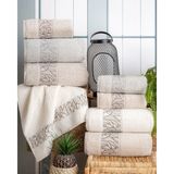 Hazangülü Collection Buldan Üretimi Çeyizlik Lüks Jakarlı Garden 4'lü El/yüz Havlusu I 50X90 - 50 x 90 cm - Çok Renkli