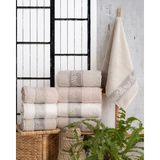 Hazangülü Collection Buldan Üretimi Çeyizlik Lüks Jakarlı Luna 4'lü El/yüz Havlusu I 50X90 - 50 x 90 cm - Çok Renkli
