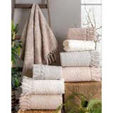 Hazangülü Collection Buldan Üretimi Çeyizlik Lüks Jakarlı Merlin 4'lü El/yüz Havlusu I 50X90 - 50 x 90 cm - Çok Renkli