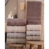 Hazangülü Collection Buldan Üretimi Çeyizlik Lüks Jakarlı Milano 4'lü El/yüz Havlusu I 50X90 - 50 x 90 cm - Çok Renkli