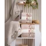 Hazangülü Collection Buldan Üretimi Elişi Lüks Çeyizlik Pamuk 4'lü El/yüz Havlusu I 50X90 - 50 x 90 cm - Çok Renkli