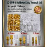 Hazar Dişi Erkek Kablo Terminali Seti 270 Parça