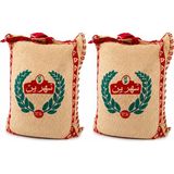 Hazar Gıda 2'li Set 2 x 4.5 kg Hindistan Orijinal Class Grade A 1121 Uzun Tane Basmati Pirinç Kumaş Çuval - 9 kg