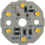 Hazar Led 5 Volt 3 Watt Smd 2835 Ledli Hazır Projektör Ledi Gün Işığı Yuvarlak Pcb Avize Ledi 33MM (3 Adet) - Beyaz