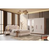 Hazar Mdf Yatak Odası Takımı - Ceviz - Krem - 240 66 215