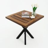 Hazar Model Iroko Kare Bahçe Masa - Ceviz - 70 x 70 x 75