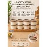 HAZARPAZAR 8'Lİ Yuvarlak Mikrodalga ve Difrize Uygun Saklama Kabı Seti Buzluk Plastik Kap Derin Dondurucu
