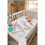 Hazel Coral 2 Katlı Müslin Bebek Örtüsü & Battaniyesi Beyaz