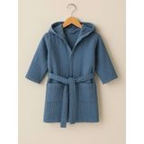 Hazel & Coral Çocuk & Bebek Bornozu Kapüşonlu Indigo Mavisi - 3 - 4 Yaş