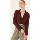 Hazel Crop Blazer Ceket-Kahverengi