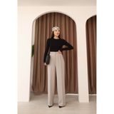 Hazel Kadın Gri Arkası Lastikli Palazzo Pantolon - 50