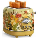 Hazel Quinn 2 Dilim Retro Ekmek Kızartma Makinesi, 6 Kademeli, 3 Fonksiyon - Gri