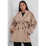 Hazelin Kadın Bisküvi Premium Midi Boy Astarlı Kaşe Kaban HZL25W-BD191571 - 42