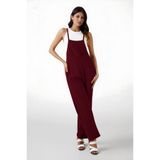 hazelin Kadın Bordo Ayarlanabilir Askılı Cepli Bol Paça Bahçıvan Tulum Hzl22s-bd170191