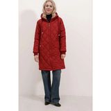Hazelin Kadın Bordo Yeşili Kapitone Uzun Şişme Mont HZL22W-BD151381 - 36