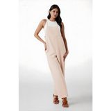 Hazelin Kadın Krem Ayarlanabilir Askılı Cepli Bol Paça Bahçıvan Tulum HZL22S-BD170191 - 36
