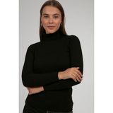 Hazelin Kadın Siyah Boğazlı Fitilli Triko Balıkçı Yaka Kazak HZL22W-BD1445001 - 36