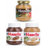 Hazelle Tanışma Paketi Sütlü, Kakaolu, Şekerli Fındık Ezmesi 3 Lü Paket - 200 gr