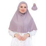 Hazır Başörtüsü Pratik İslami Giyim Penye Peçeli Türban Namaz İçin Yumuşak Eşarp Açık Vizon