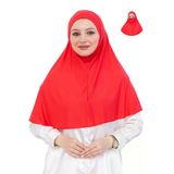 Hazır Başörtüsü Pratik İslami Giyim Penye Peçeli Türban Namaz İçin Yumuşak Eşarp Pembe