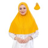 Hazır Başörtüsü Pratik İslami Giyim Penye Peçeli Türban Namaz İçin Yumuşak Eşarp