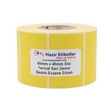 Hazır Etiketler Eczane Ilaç Tarif Etiketi Eko Termal 60MM x 40MM 1000 Adet