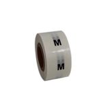 hazır etiketler , hazır al hızlı al PP Şeffaf Beden(Size) Etiketi 25mm X 25mm Çap Ruloda 500 Adet (Medium)