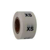 hazır etiketler , hazır al hızlı al PP Şeffaf Beden(Size) Etiketi 25mm X 25mm Çap Ruloda 500 Adet (X Small)