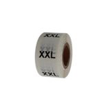 hazır etiketler , hazır al hızlı al PP Şeffaf Beden(Size) Etiketi 25mm X 25mm Çap Ruloda 500 Adet (XX Large)