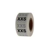 hazır etiketler , hazır al hızlı al PP Şeffaf Beden(Size) Etiketi 25mm X 25mm Çap Ruloda 500 Adet (XX Small)
